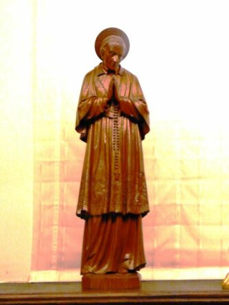 Statua di Sant'Alfonso in legno fatta a Ortisei