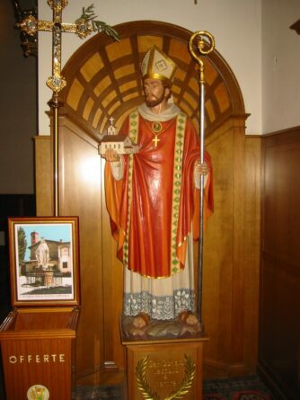 statua legno San Donato vescovo ortisei