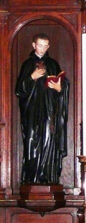Statua di Sant'Alfonso in legno con libro in mano