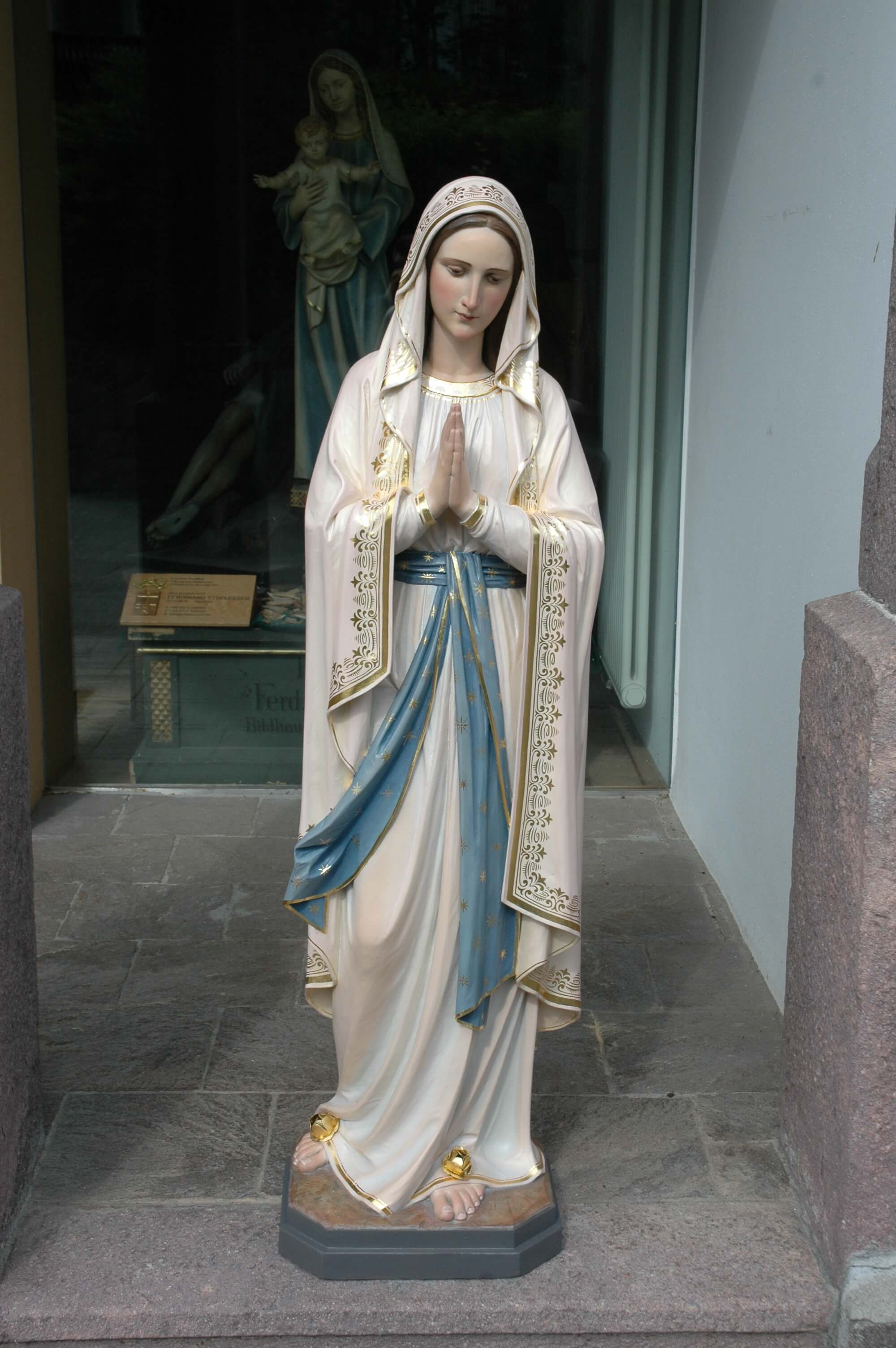 Wooden figure of Our Lady of Lourdes - Ferdinand Stuflesser 1875