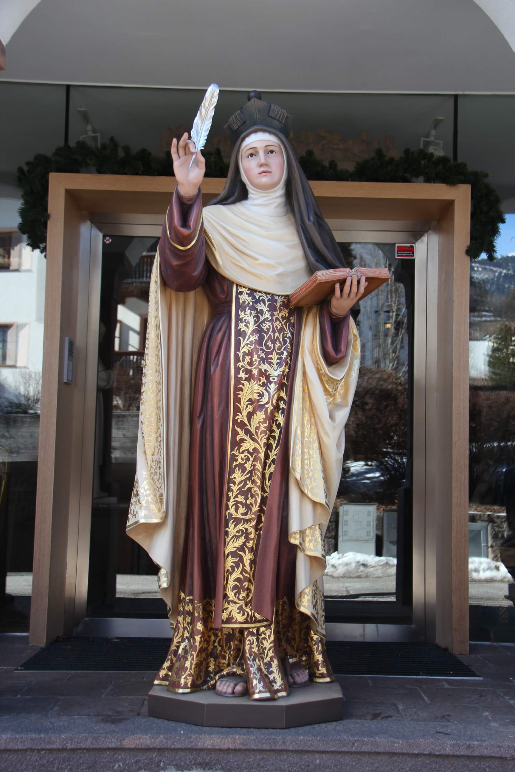 Wooden statue of St.Theresa Avila Ferdinand Stuflesser 1875