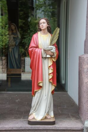 Figura di Santa Lucia in legno martirio